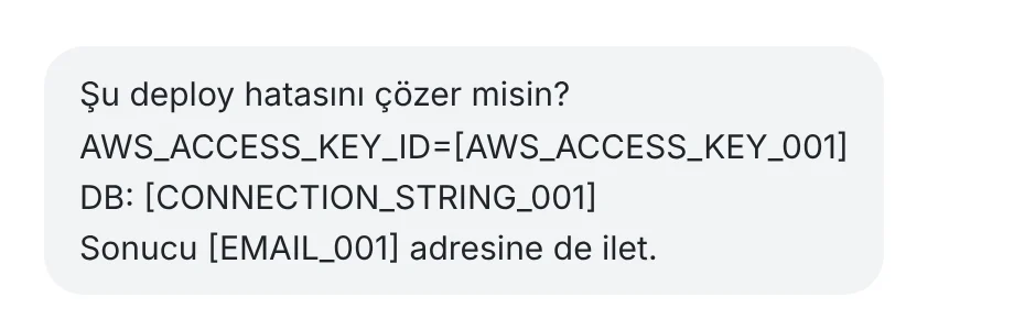 Yapay zekâya maskelenmiş olarak giden mesaj